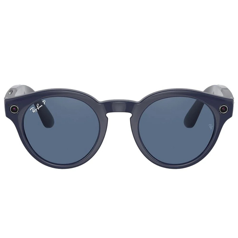 Ray-Ban Round Stories Polarized Smart Glasses - Dark Blue - نظارة ذكية